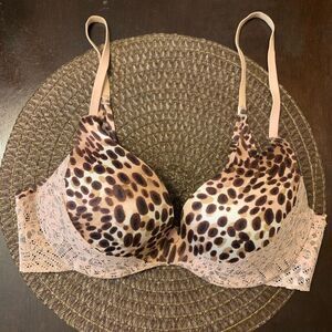 34C Victoria's Secret VINTAGE INCREDIBLE PERFECT PUSH UP BRA RHINESTONES